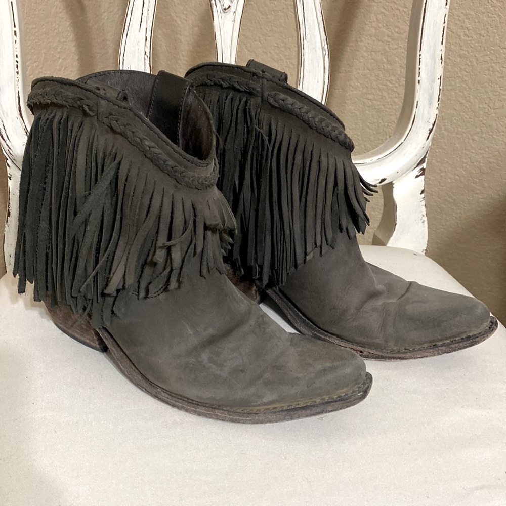 Liberty Black Fringe Booties